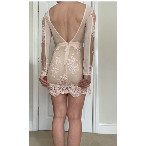HOUSE OF CB Sheer Embellished Mini Dress Small - Picture 7 of 7